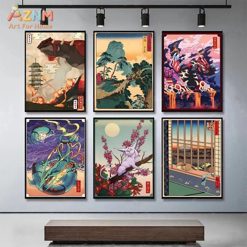 AZNM Stile Ukiyo-e Pokemon Gro - Anime Merchandise Posters recensione e prezzo